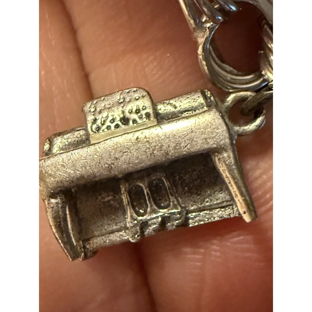 Vintage‎  Sterling Silver 5 Charms Bracelet with Safety Chain~ 7.5" - Picture 15 of 16